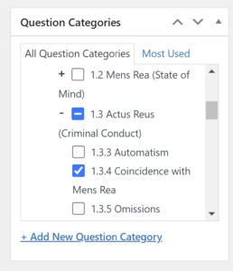 Learndash Assign Question Categories